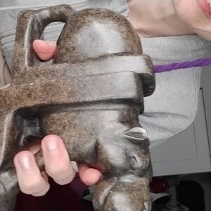 Stone hippopotamus bookends